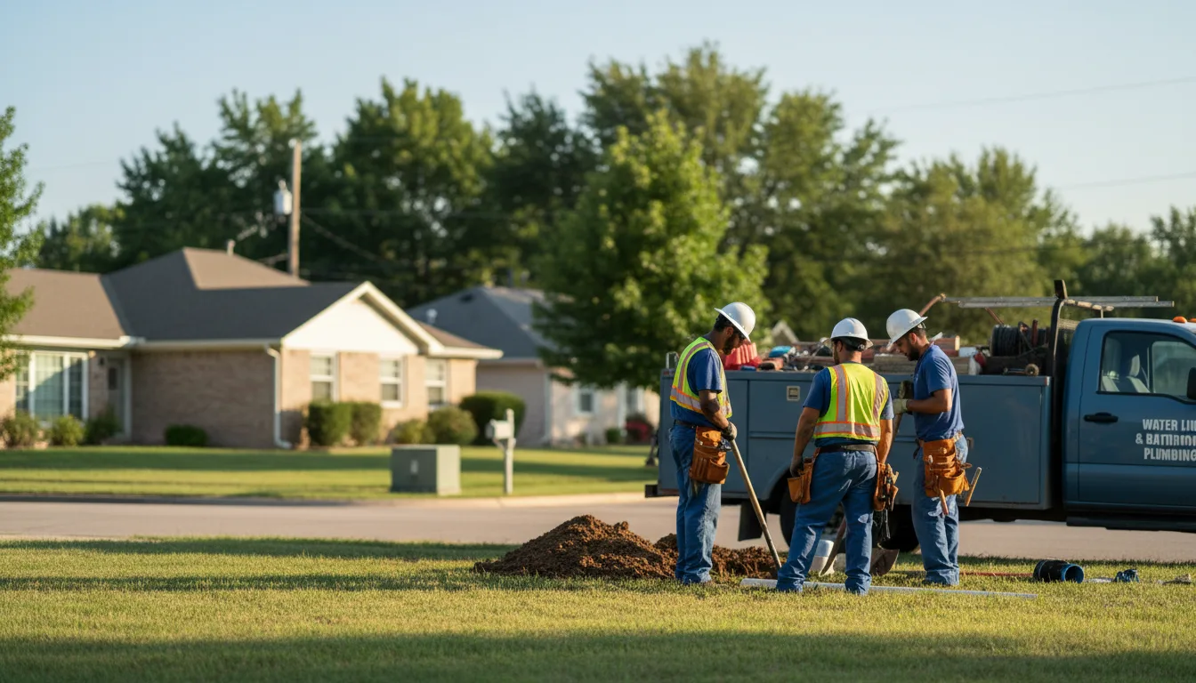 Residential water line and bathroom plumbing service in Blessing, TX
